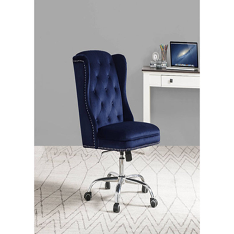 Rosdorf Park Upholstered Midnight Blue Velvet Gives Office Chair, Midnight Blue Velvet Wayfair.ca